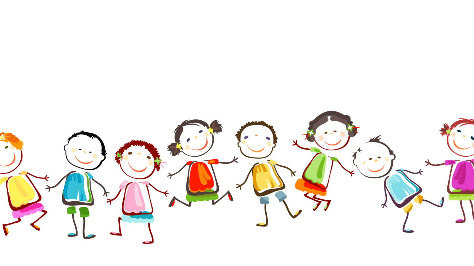 colorful Illustration of children playing
