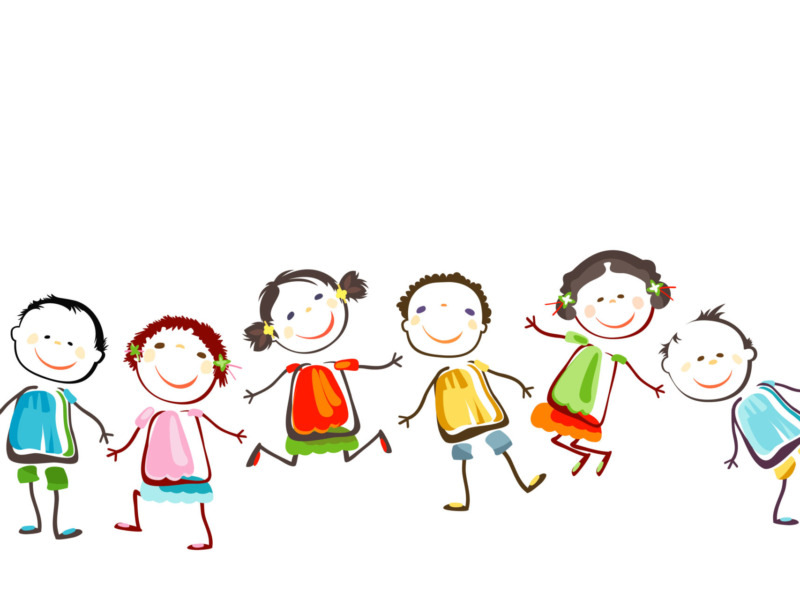 colorful Illustration of children playing