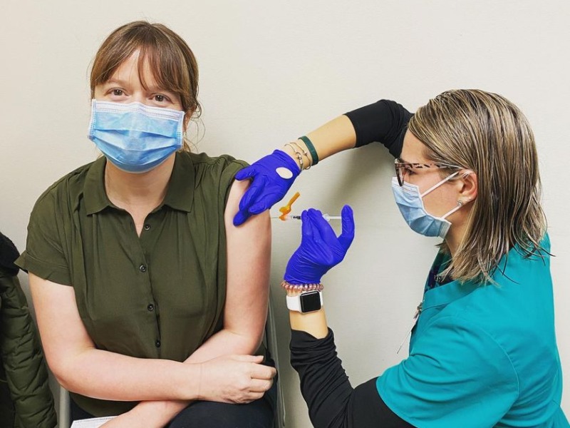 Nurse administering a vaccine