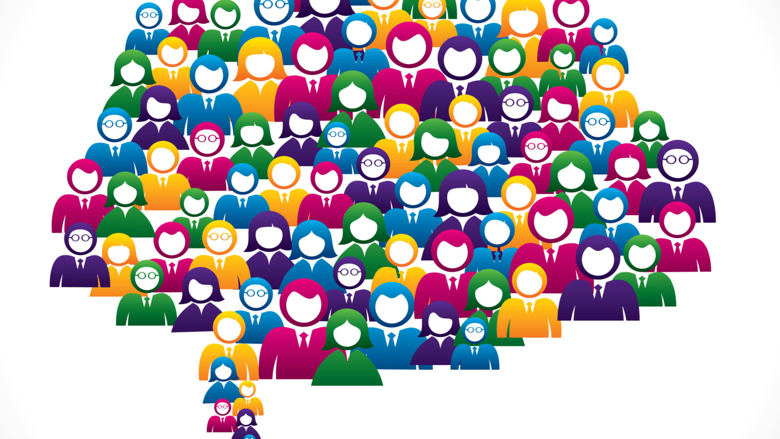 colorful illustration of a large group of diverse people
