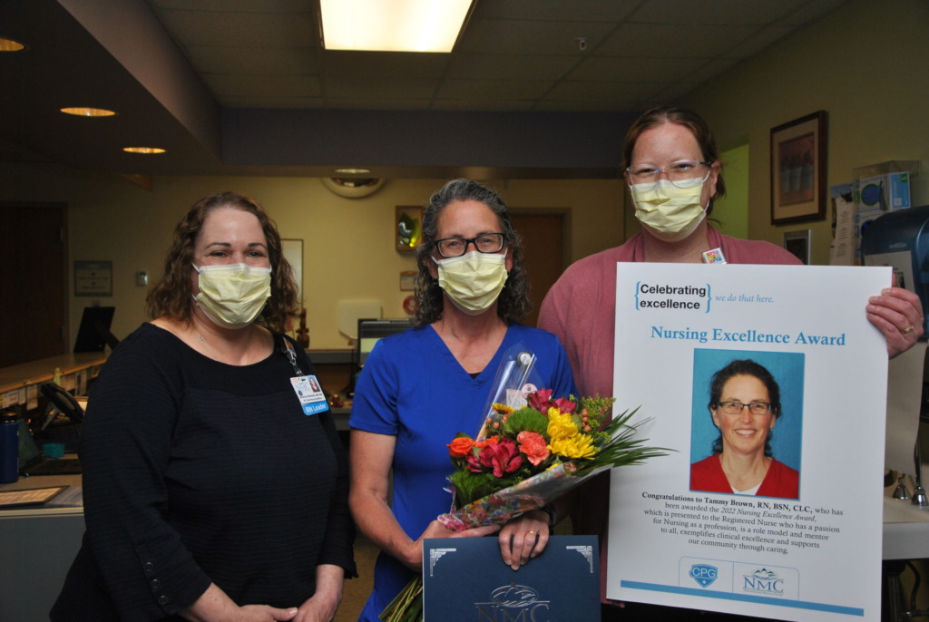 Nurse Tammy Brown being presented with Nursing Excellence Award