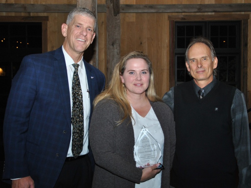 Dr. Katie Montagne accepted the “Deo” P. Esguerra, MD Service Award from last year’s honoree, Dr. Louis Dandurand, and Chief Executive Officer, Peter Wright