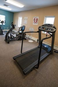 Treadmills in the Physical Therapy gym at Northwestern Medical Centers Enosburgh Physical Therapy practice