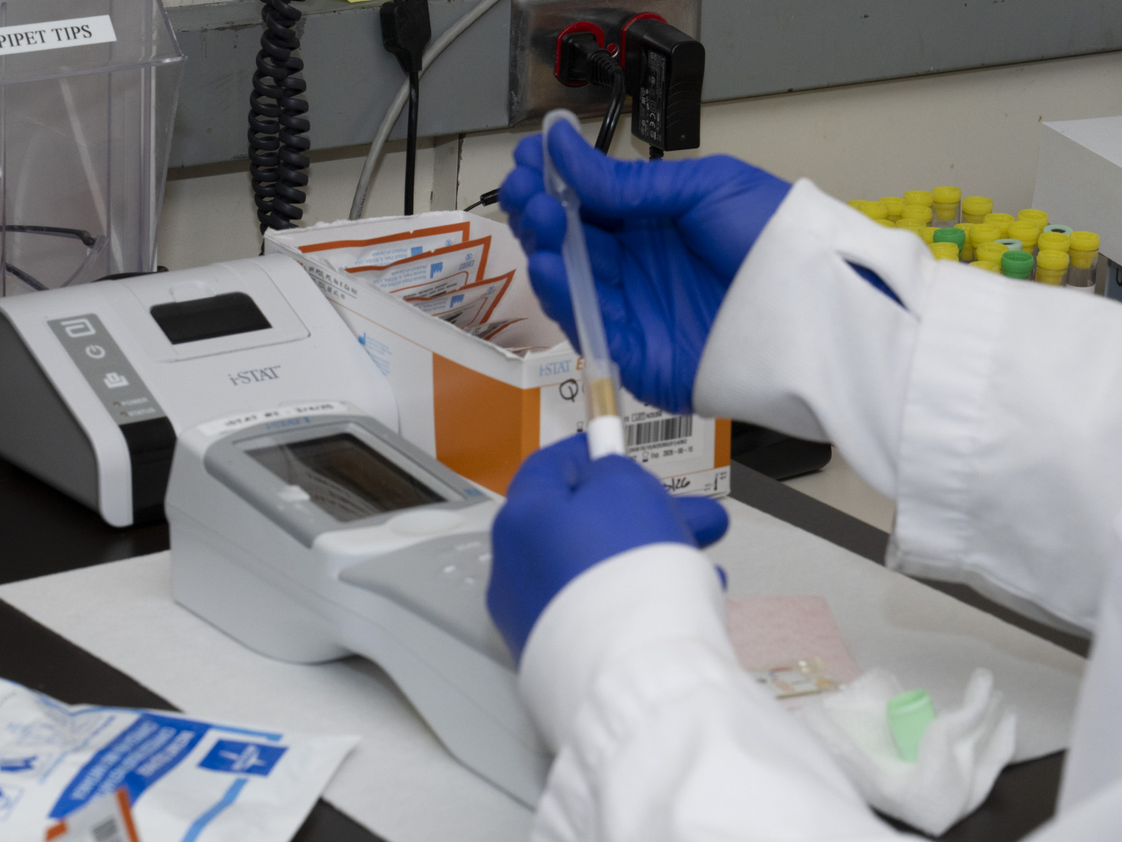 Working in Lab on samples