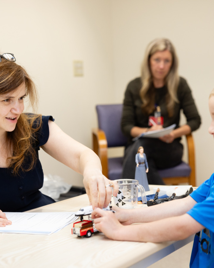 Nurse Practioner Katie Shattuck assessing patient