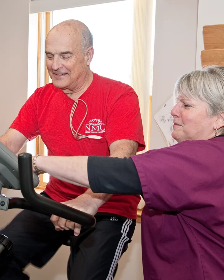 Patient during supervised exercise