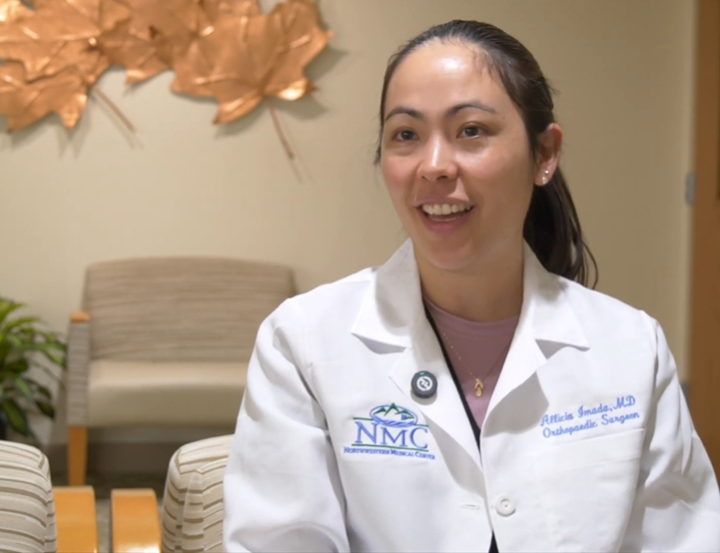 Doctor Allicia Imada sitting in office space
