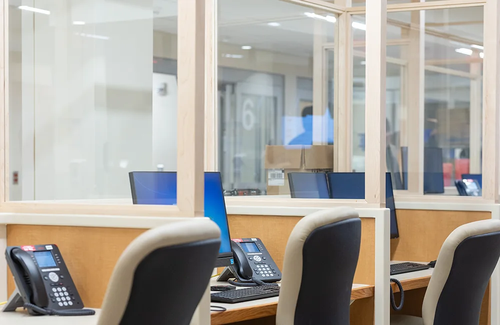 Emergency department area where people are checked in