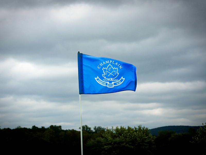 Champlain Country Club flag taken during 2025 Community Partners Classic Golf Tournament