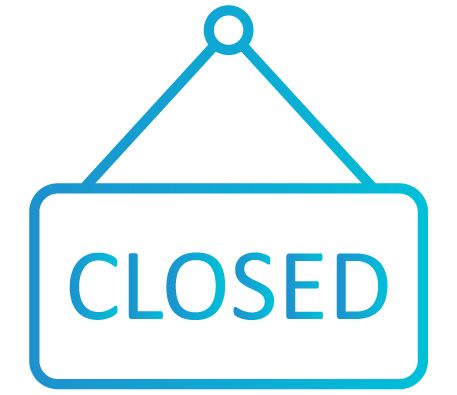 closed hanging sign