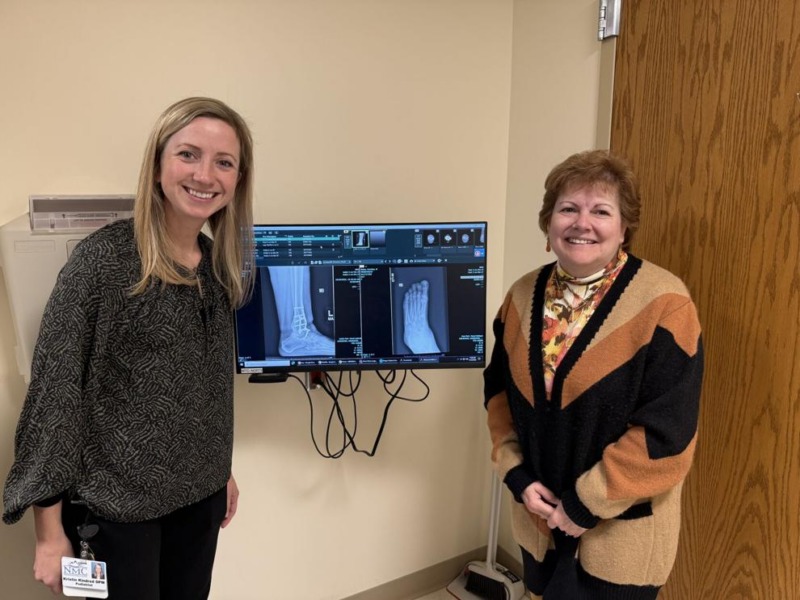 Carolina Baker, right, with her doctor, Kristen Kindred, at Northwestern Medical Center