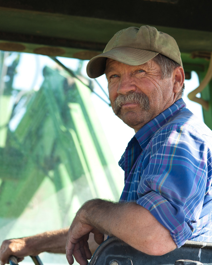 Man driving tractor