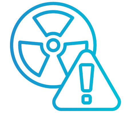 radiation symbol with exclamation point