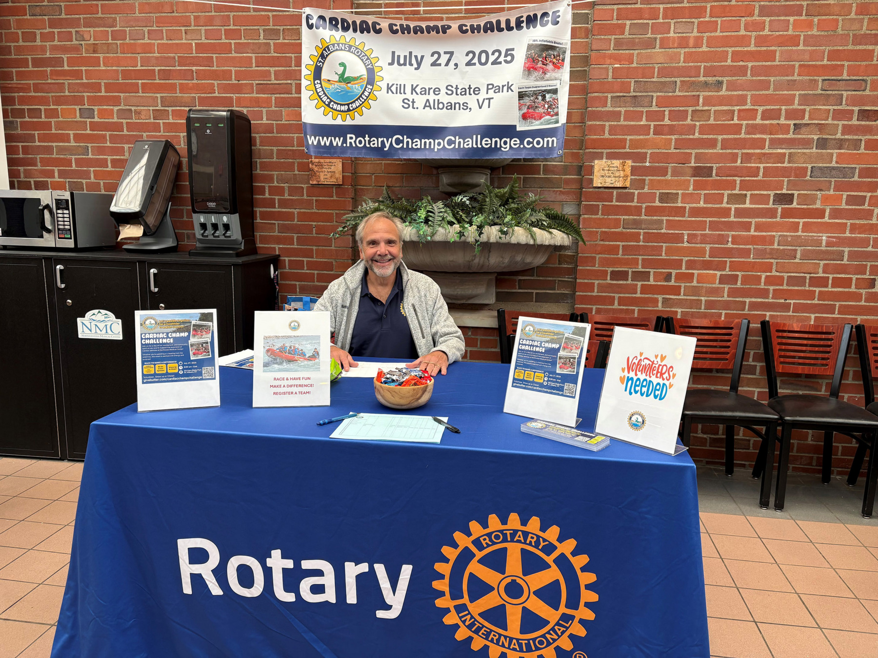 Cardiac Champ Challenge table set up in the Courtyard Café