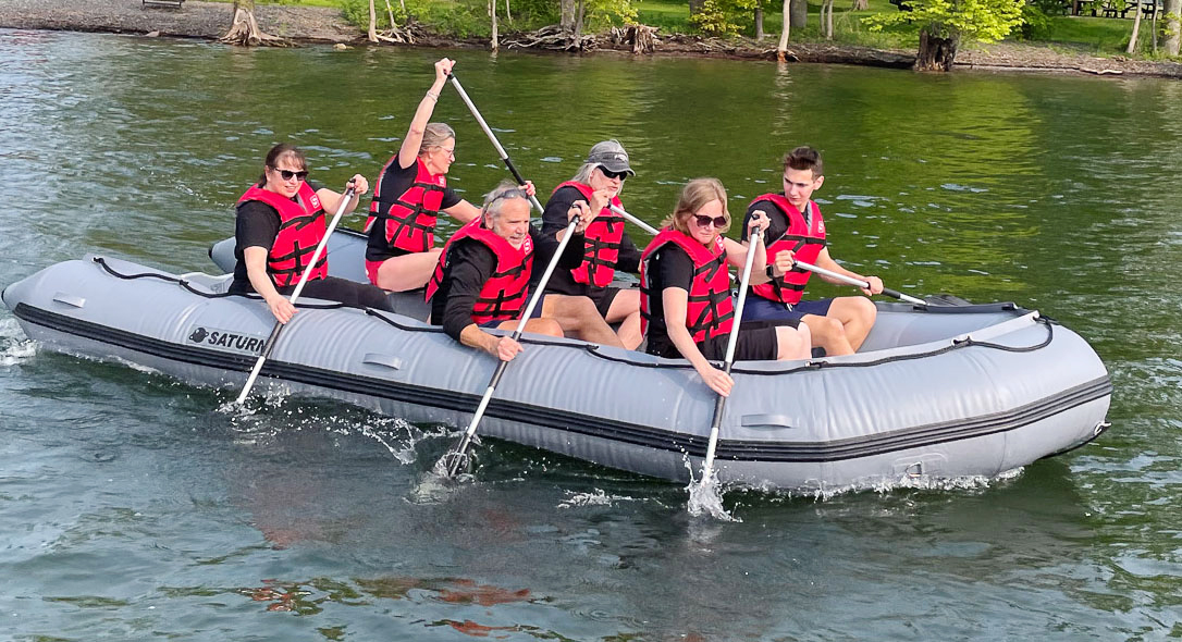 Group of people on a raft