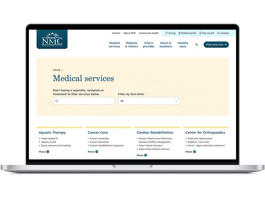 NMC website redesign—employees - Northwestern Medical Center
